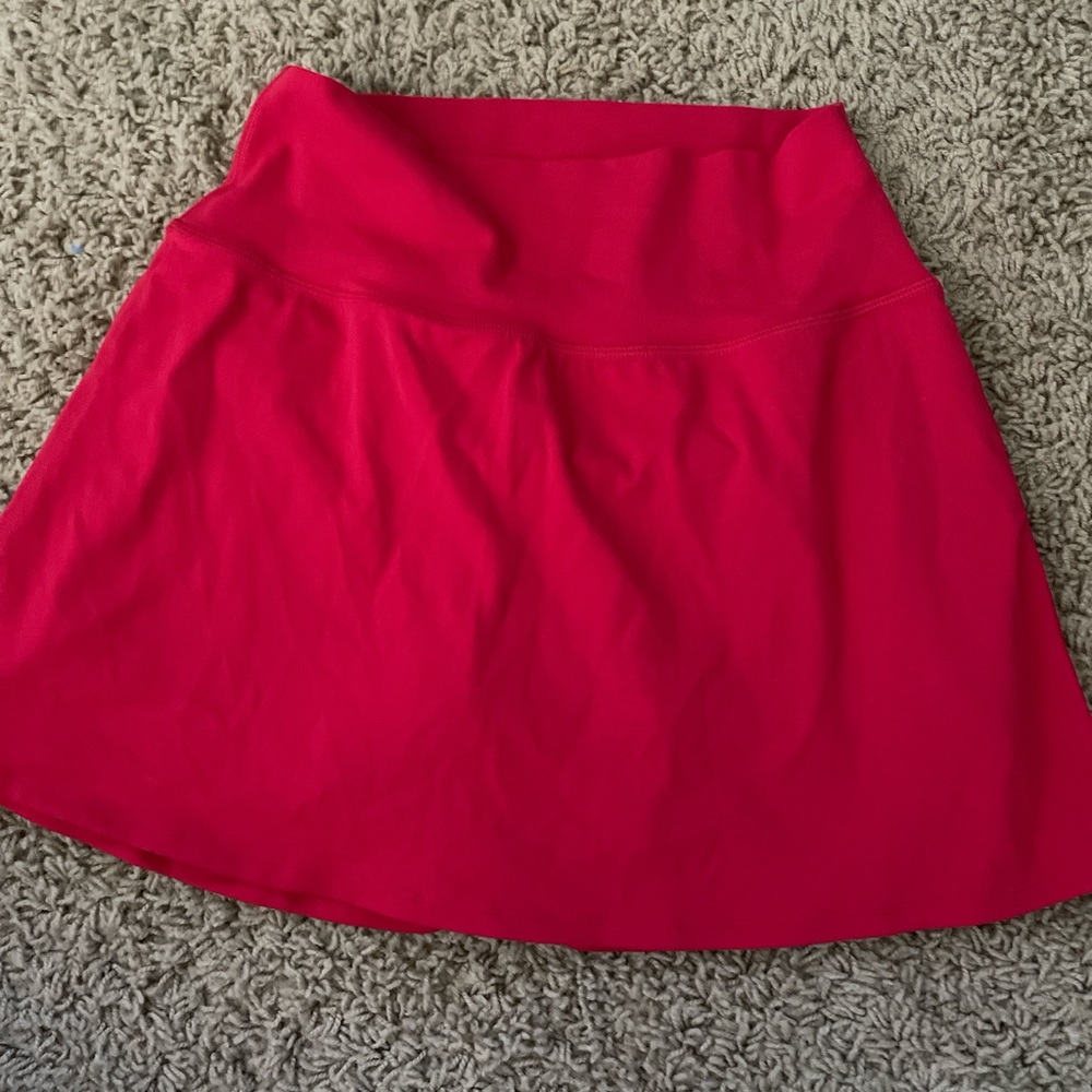 CRZ YOGA Vibrant Red Skater Skirt